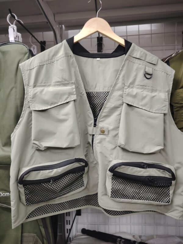 Ribolovački prsluk sa 8 džepova-sivi