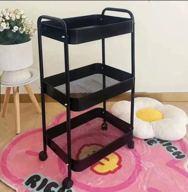 Višenamenska polica na tri nivoa sa točkićima