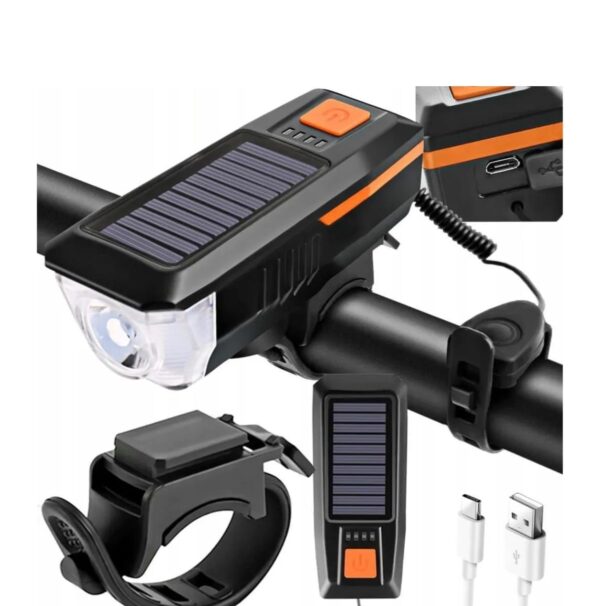 Solarna lampa za bicikl sa sirenom