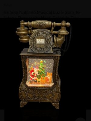 Novogodišnja dekoracija-retro telefon deda mraz