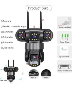 PTZ kamera WI-FI sa 4 sočiva spoljašnja