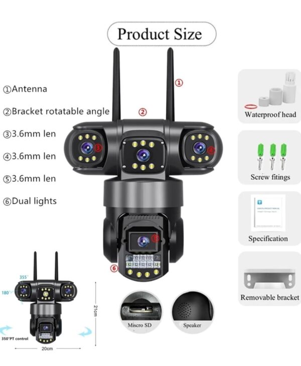 PTZ kamera WI-FI sa 4 sočiva spoljašnja