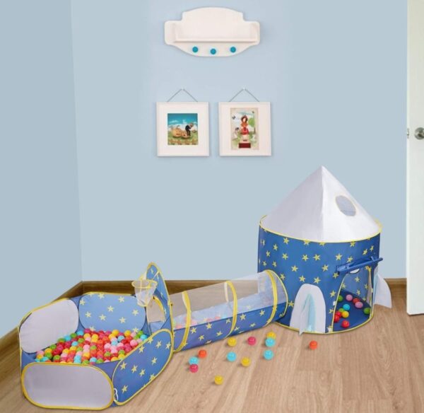 Šator sa tunelom i košem za decu 3u1