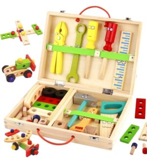Set alat za dečake u drvenom koferu-34 komada