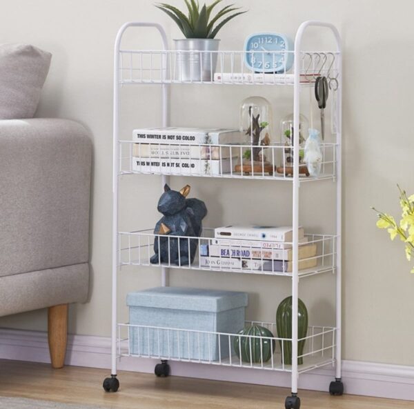 Metalna polica sa točkićima - 4 nivoa