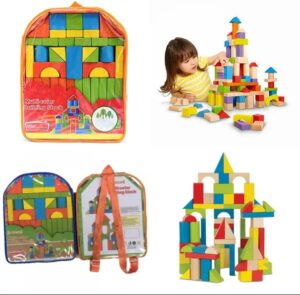 Ranac sa drvenim kockama